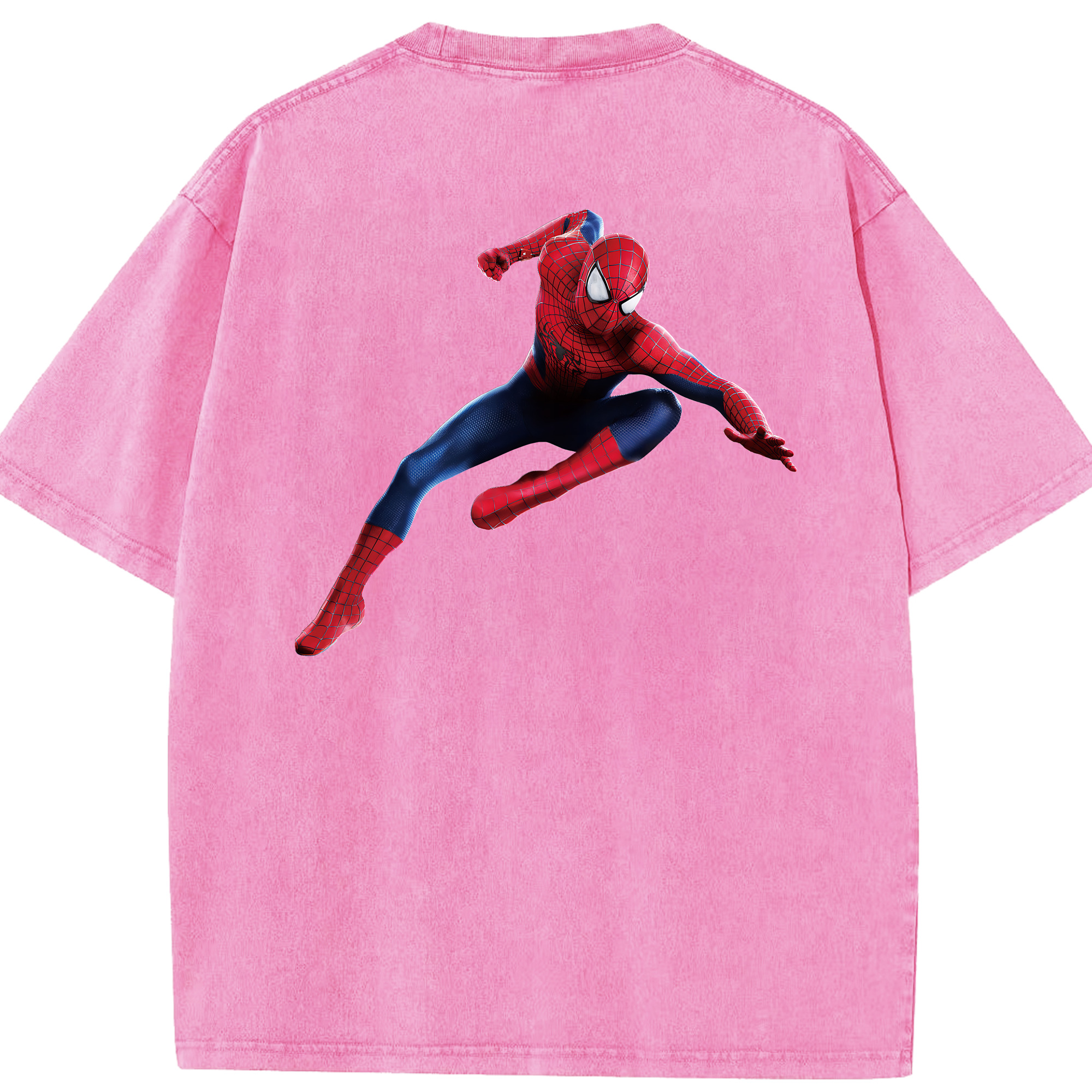 （画像用） Spider Man スパイダーマン 綿100% ヴィンテージ風 半袖Tシャツ（背面プリント）